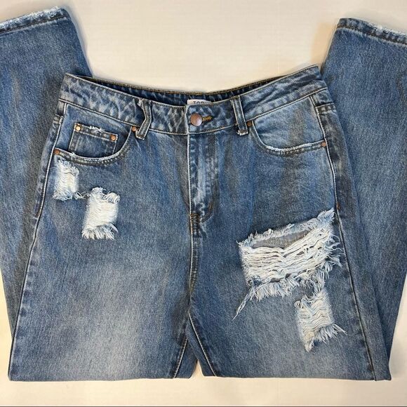 Tobi High Rise Slim Distressed Jeans Medium Wash Size 28 - Picture 2 of 9